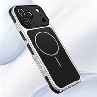 Étui magnétique en acrylique durable pour iPhone 17 16 15 Pro Max, coque de protection à trous fins de précision avec protection interne amortissante dissimulée
