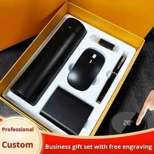 FX Promotional 5-in-1 Power Bank <b>Water</b> Bottle <b>Pen</b> Gift Box PU Leather Customizable Logo Printing for Office Business - Product Image 3