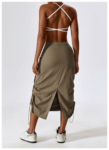 Jupe cargo vintage 2023 pour femme, en crochet, longue, coupe ample rétro avec taille basse et poches, tenue décontractée d'automne - Product Image 6