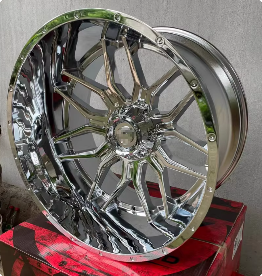 Custom Forged Aluminium Alloy Chrome Deep Dish Wheels 8x6.5 Inch 40mm ...