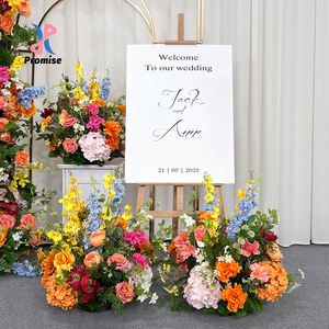 Realistic Artificial Yellow Rose Mixed Silk Flower Ball for Wedding <b>Background</b> Decoration and Table Centerpieces - Product Image 1