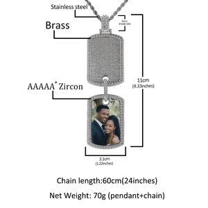 Kalung Rantai Hip Hop UWIN Full Iced Out Custom Foto 5A CZ dengan Tag Gambar Nama/Tulisan, Dropshipping - Product Image 4