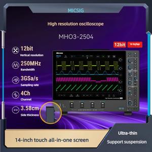 Osciloscopio Portátil de Alta Resolución de 4 Canales Micsig MHO3-2504, 360Mpts de Almacenamiento Profundo, Almacenamiento Segmentado Estándar, Pantalla Táctil de 14 Pulgadas - Product Image 3