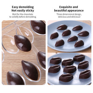 قوالب شوكولاتة مربعة بلاستيكية ثلاثية الأبعاد غير لاصقة من البولي بروبيلين على شكل قلب ومربع - Product Image 3