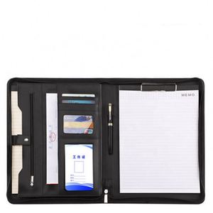 Custom Logo A4 PU Leather Padfolio Case 3 Ring Binder Executive <b>Folder</b> <b>for</b> Business File Holder Promotional - Product Image 3