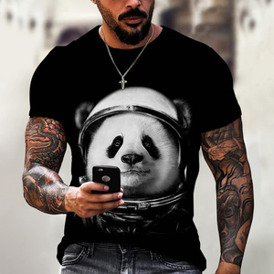 Maglietta <span class=keywords><strong>da</strong></span> uomo 3D <span class=keywords><strong>Panda</strong></span> stile divertente stampa breve stile Hip Hop occhiali <span class=keywords><strong>da</strong></span> sole uomo sublimazione t-shirt Streetwear - Product Image 2