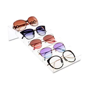 BOSN Wholesales Factory Cheap Clear Acrylic Glass Display Stand Box For Sunglasses Rack Stand for 5 Pairs of Glasses