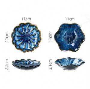 JJapandiデザイン環境にやさしい石器を浸す醤油皿ボウルレストランセラミック食器 - Product Image 2