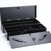 Boîtier en métal flip top caissier boîte RJ12 couvercle verrouillable tiroir-caisse 6 billets/8 pièces