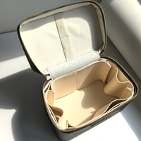 Nouvelle conception d'organisateur de beauté pour femmes, porte-maquillage en cuir PU Saffiano, rangement pour soins de la peau, étuis cosmétiques avec séparateurs amovibles
