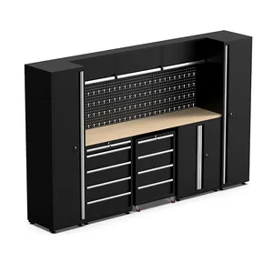 Tool Cabinets Cabinet JZD 3250mm 127.95 Inches Length Steel Workbench Storage Tool Cabinets And Work Bench For Workshop Garage Storage-