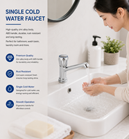 Robinet de lavabo moderne et abordable - Robinet d'eau froide simple en alliage de zinc pour une rénovation de salle de bain économique