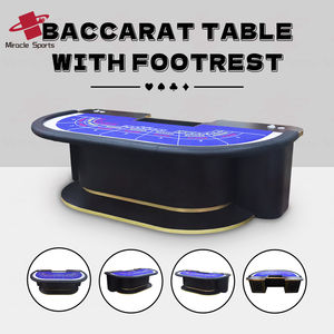Mesa de Casino de madera de alta calidad de lujo para Baccarat Poker y Mahjong con bandejas de fichas de reposapiés y caja de comisión - Product Image 2