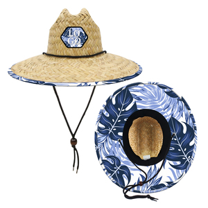 شعار مخصص المنقذ ، نسج القش ، جديلة الضفيرة ، الحماية من الشمس - Product Image 1