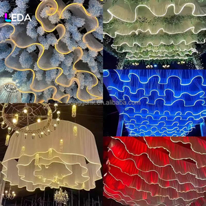 LEDA Wedding Event Stage Decor White RGB <b>Light</b> Flower-shaped Drapery for Party Supplies - Product Image 5
