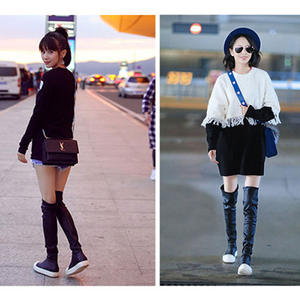 <span class=keywords><strong>Bottes</strong></span> hautes en fourrure à semelle épaisse pour femmes européennes et américaines - <span class=keywords><strong>Bottes</strong></span> longues tendance de grande taille - Product Image 3