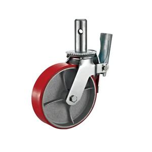 Roulettes pivotantes rouges avec frein, roue de chariot industriel, roulettes de verrouillage - Product Image 4