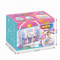 Kit de Bricolage en Gros pour Sac à Pompons, Ensemble Créatif de Fabrication de Sac à Main en Peluche Ours Cartoon pour Enfants, Jouet Artistique Éducatif pour Filles
