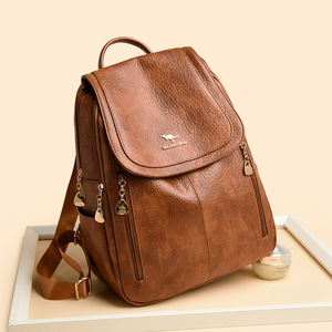 Mochila al por Mayor de Fábrica, Bolso de Mano de Cuero PU de Alta Calidad, Diseño Simple, Bolsos de Hombro para Mujer - Product Image 1
