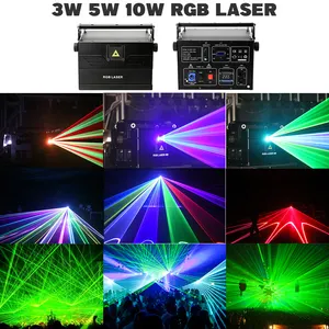 RGB láser 1W 2W 3W 4W 5W 8W 10W escáner multicolor Luz de escenario láser para club nocturno