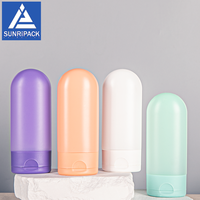 Flacons carrés en plastique HDPE de 100 ml, haute qualité, avec bouchon à clapet, pour produits de soin de la peau.