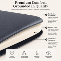 Coussin de siège en cuir PU conducteur et latex à mémoire de forme, coussin de chaise de bureau antistatique pour une assise prolongée, fourniture d'usine