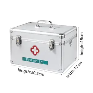 适用于诊所医院的便携式金属急救箱铝制可锁保险箱