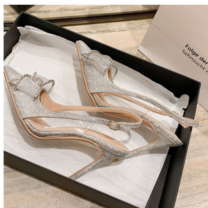 6CM&8CM&10CM Elegant Sexy <b>Closed</b> Pointed <b>Toe</b> Slingback Wedding Pumps Sexy 2025 Trendy Women's <b>Heels</b> - Product Image 2