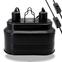 Lampe chauffante à double réflecteur avec contrôle de température pour poussins et tortues, dôme profond anti-brûlure, lampe de couvaison