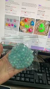 Wholesale Crunchy Hot Sale Clear Bead Stress Relief Ball with Colorful Beads, <b>Squishy</b> Fidget Toy for Anxiety and Sensory Play - Product Image 2