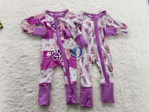 ミステリーボックス 竹製スリーパー 各種プリント 竹製ベビーパジャマ 女の子用 カスタム ジッパー付き - Product Image 6