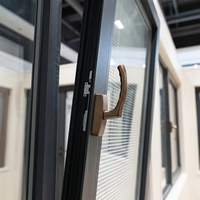 Ventanas de Aluminio de Alta Seguridad para Casa, Antirrobo, Resistentes al Viento, con Vidrio Templado, Abatibles