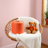 Haute qualité Orange Ne 12s mélange de polyester de coton recyclé fil de tissage à tricoter à extrémité ouverte pour chaussettes fil mélangé