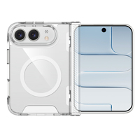 Funda Protectora para iPhone 18 Fold con Lente de Pantalla Elevada de 1.2mm, Carcasa Rígida Transparente de PC Anti-rayas, Anillo Magnético Integrado, Protección Anti-caídas, Delgada