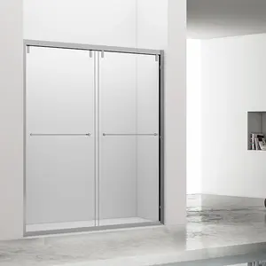 OT-960422(4+4mm) Sliding Luxury Frameless Prefab Bathroom Modular Room Outdoor Stainless Steel Shower Enclosure