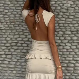 Nuevo Diseño Vestido de Otoño de Alta Calidad para Mujer, Estilo Casual, Sin Mangas, Cuello Redondo, Lino, Mini Vestido Casual Modesto - Product Image 3