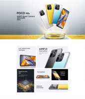 POCO M5S EU Gris 6+128G LTE Móvil Inteligente para Juegos con Reconocimiento Facial, Teclado QWERTY, Resistente a Golpes, Batería de 5000mAh, 12 Meses de Garantía