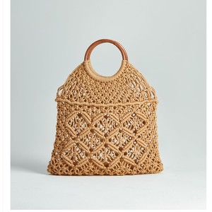 Grogery Bán Hot Bông Dây Phụ Nữ Crochet Công Suất Lớn Túi Xách Du Lịch <span class=keywords><strong>Purse</strong></span> Với Tre Xử Lý Cho Mua Sắm - Product Image 2