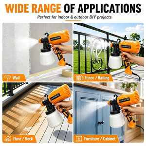 Pistolet <span class=keywords><strong>pulvérisateur</strong></span> de peinture électrique 110V 600W, réservoir de 900 ml, 3 modes de pulvérisation, 4 buses pour la peinture DIY des murs et des meubles à la maison - Product Image 4
