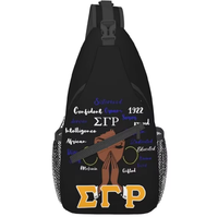 Mochila de pecho de poliéster con patrón de diamantes Sigma Gamma Rho personalizada, mochila deportiva de viaje, mochila de día duradera, precio de fábrica, bandolera de hermandad