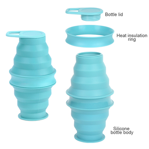 แก้วกาแฟแบบพกพาปลอดสาร BPA แบบกำหนดเองได้ ขวดน้ำกีฬาซิลิโคนพับได้ - Product Image 5