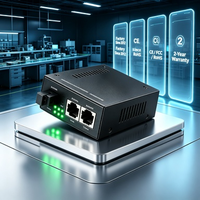 Convertisseur Transceiver Fibre Optique Monomode Intérieur Haute Vitesse 2.5G Noir pour Centres de Données à Grande Échelle et Bâtiments Scolaires