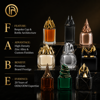 Capuchon de parfum personnalisé OEM en or, gravure de pointe de montagne, accessoire de flacon de parfum de luxe en zamac