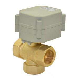 Válvula de Bola Mini Motorizada Eléctrica de Latón COVNA de 1/2 Pulgada y 90 Grados con 3 Vías - Product Image 1