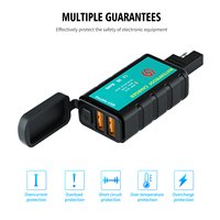 Cargador USB Doble para Motocicleta, 12v, Impermeable, con Cable Adaptador SAE, Interruptor de Encendido/Apagado