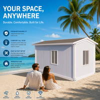 Maisonnette Modulaire Préfabriquée Moderne en Conteneur, Finition Bois, Montage Rapide, Cabane pour Évasion dans le Jardin