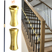 Articulation intérieure en laiton brossé en aluminium pour axe d'escalier rond en fer de 5/8 "Collier de balustrade en fer forgé pour garde-corps