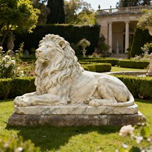 Customized Modern Hand-carved Outdoor Garden Sculpture Natural <strong>Marble</strong> Lion Sculpture With Custom Colors For Park Use - Product Image 3