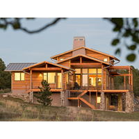 Maison moderne en bois préfabriquée de 3 pièces Caractéristiques imperméables Autres villas préfabriquées