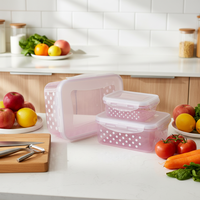 Ensemble de 4 boîtes repas hermétiques avec couvercle, compatibles micro-ondes, qualité alimentaire, empilables pour le stockage et la conservation au réfrigérateur